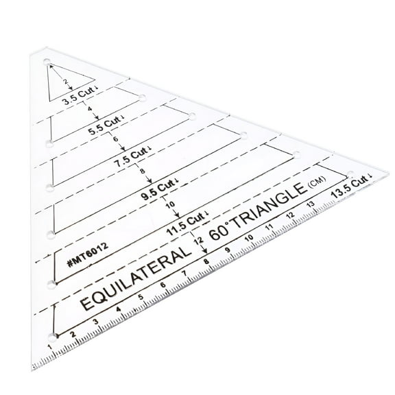 FACEGA 60 Degree Equilateral Triangle Quilting Ruler for Quilting Paper Arts Craft