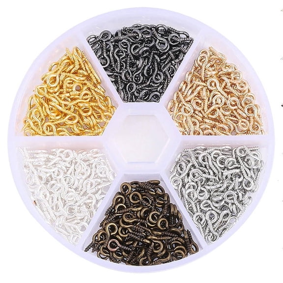 FACEGA 6Pcs Screw Eye Diy Crafting Accessories Eye Pin Single Loop Opening Design Mini Bolt Hole Style