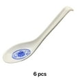 thumbnail image 1 of FACEGA 6Pcs Soup Spoons Reusable Ladle Spoon Elegant Practical Asian Soup Spoon,White Blue, 1 of 2