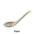 thumbnail image 1 of FACEGA 6Pcs Soup Spoons Reusable Ladle Spoon Elegant Practical Asian Soup Spoon,White Gray, 1 of 2