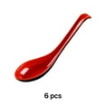 thumbnail image 1 of FACEGA 6Pcs Soup Spoons Smooth Asian Soup Spoon Modern Comfortable Handle Soup Ladle,Black Red, 1 of 2