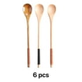 thumbnail image 1 of FACEGA 6Pcs Soup Spoons Wooden Spoons Teaspoons,Brown8, 1 of 2