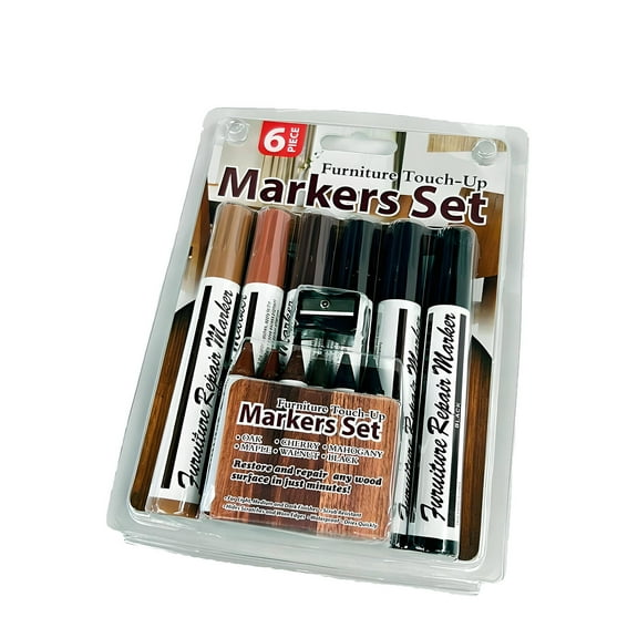 FACEGA 6Pcs Wood Stain Wood Repair Kit Wood Scratch Repair,Style1