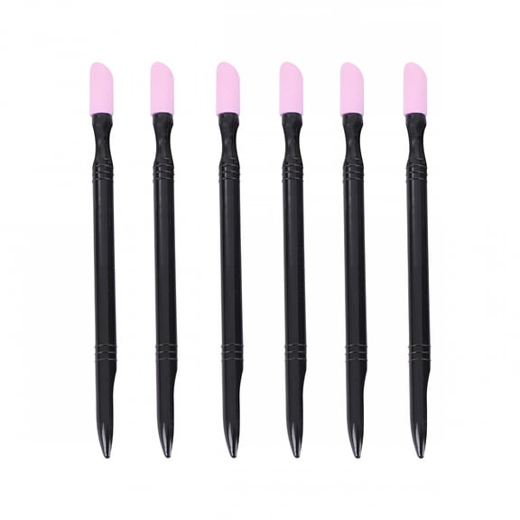 FACEGA 6pcs Rubber Cuticle Pusher Dead Skin Remover Manicure Tools (Black)