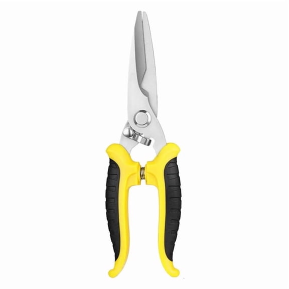 FACEGA 7.8 Inch Straight Cut Aviation Snips, Heavy Duty Sheet Metal Cutter With Ergonomic Handles, Serrated Tin Shears For HVAC, Auto Repair And DIY Projects