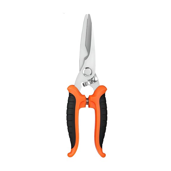 FACEGA 8-Inch Industrial Scissors, Multi-Purpose Utility Snips with PVC Handle, Stainless Steel Straight Cut Shears for Thin Metal & Copper Sheets
