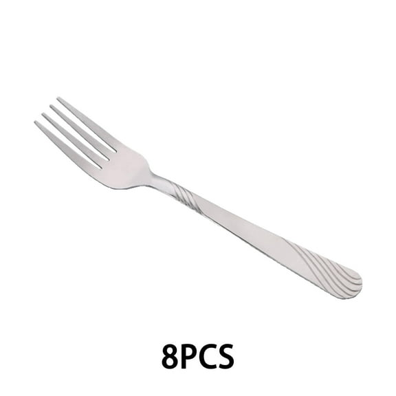 FACEGA 8Pcs Dinner Forks,Creative Pattern Salad Forks,Unique Decoration Forks Stainless Steel,Style1,L