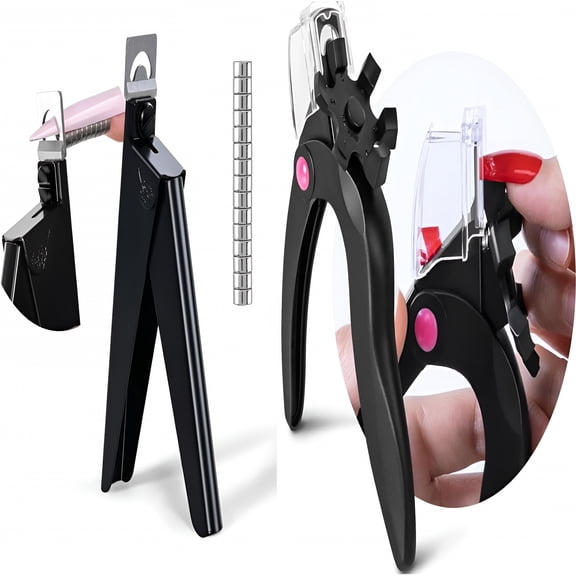 FACEGA Acrylic Nail Clippers with Sizer and Catcher, Adjustable Tip Cutter with Length Measurement, Professional Magnetic Sizers for Nail Art