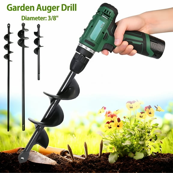 FACEGA Auger Drill Bit for Planting - 4" X 22" Heavy-Duty Garden Auger Spiral Drill Bit - Bulb Planter Tool & Auger Post Hole Digger - Hex Drive Drill