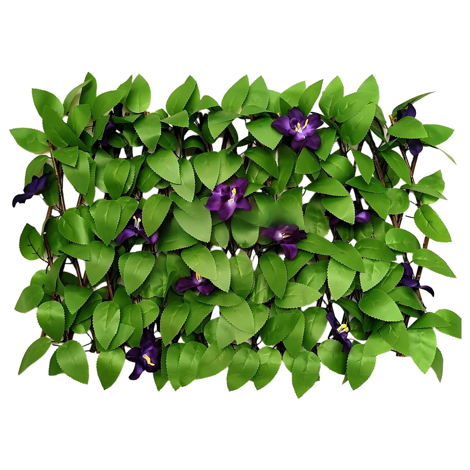 FACEGA Balcony Privacy Screen,Artificial Leaves Expandable Trellis Outdoor Privacy Fence Screen