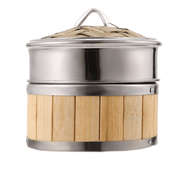 FACEGA Bamboo Steamer Basket,Natural and Handwoven,Perfect for Dumplings,Vegetables,and More,Compact Design for Easy Storage and Traditional Kitchen Aesthetic,5"