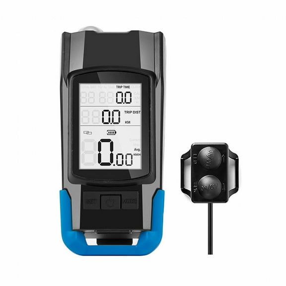 FACEGA Bicycle Speedometer,All-Weather Use Cycling Computer,Green Backlight Cadence Sensor,Blue