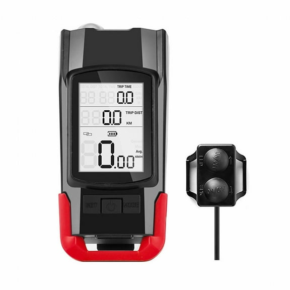 FACEGA Bicycle Speedometer,Wireless Waterproof Cycling Computer,Clear Night Reading Cadence Sensor,Red