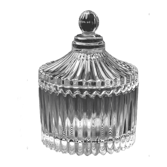 FACEGA Candy Dish with Lid Moisture Proof Candy Dish with Lid Luxurious Glass Storage Containers with Lids,Style 1