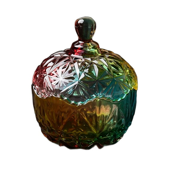 FACEGA Candy Dish with Lid Moisture Proof Candy Dish with Lid Luxurious Glass Storage Containers with Lids,Style 6