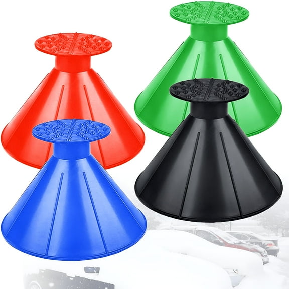 FACEGA Car Ice Scrapers,Snow Scraper,Magical Ice Scrapers for Car Windshield,4 Pcs Portable Multifunctional Snow Remover Wiper,Upgrade 2-in-1 Refueling and Deicing Removal,Universal for Bus,Truck,SUV