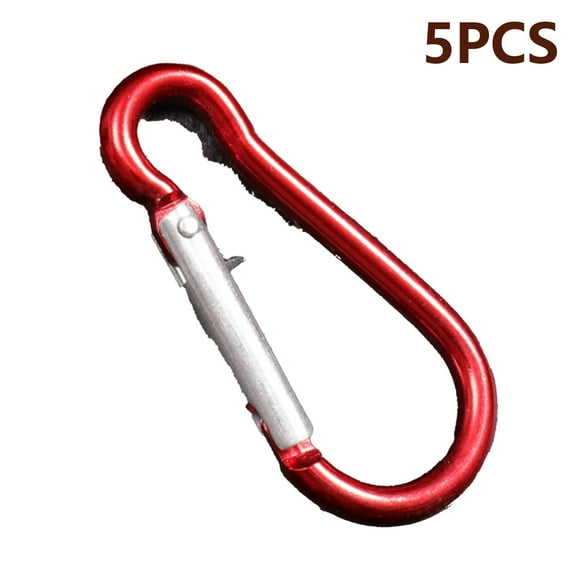 FACEGA Carabiner Clip Smooth Without Edges Key Rings High Strength Material Water Proof Key Chain Rings,Red
