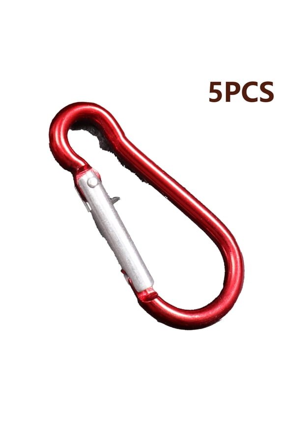 Carabiner Clip Smooth Without Edges Key Rings High Strength Material Water Proof Key Chain Rings,Red