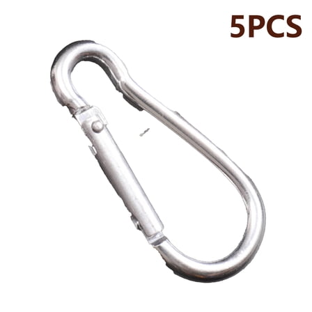 FACEGA Carabiner Clip Smooth Without Edges Key Rings High Strength Material Water Proof Key Chain Rings,Silver White