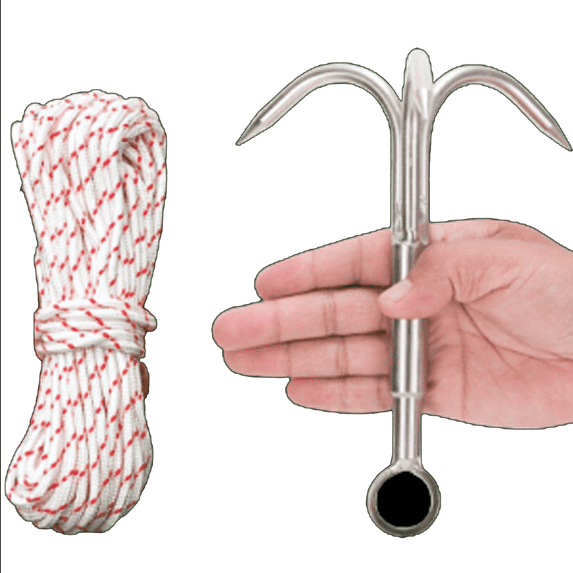 FACEGA Carabiner Heavy Duty Anti-Corrosion Design Clips for Hanging Smooth Water Proof Heavy Duty Carabiner,Large Anchor Hook + 20 Meters Rope (Random Color)