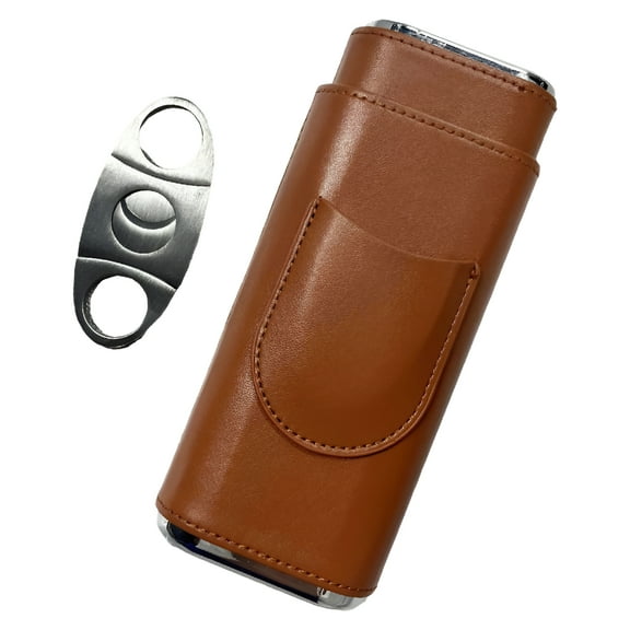 FACEGA Cigar Case Cortex Cigar Holder Moisture Proof Cigar Travel Case,Style 2