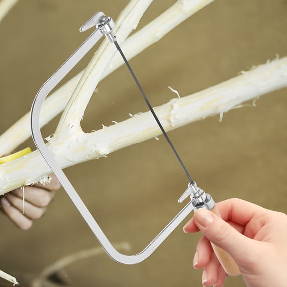 FACEGA Coping Saw with Ergonomic Wooden Handle and Replacement Blades, Lightweight Hand Tool for Woodworking, DIY Projects, and PVC Tubing