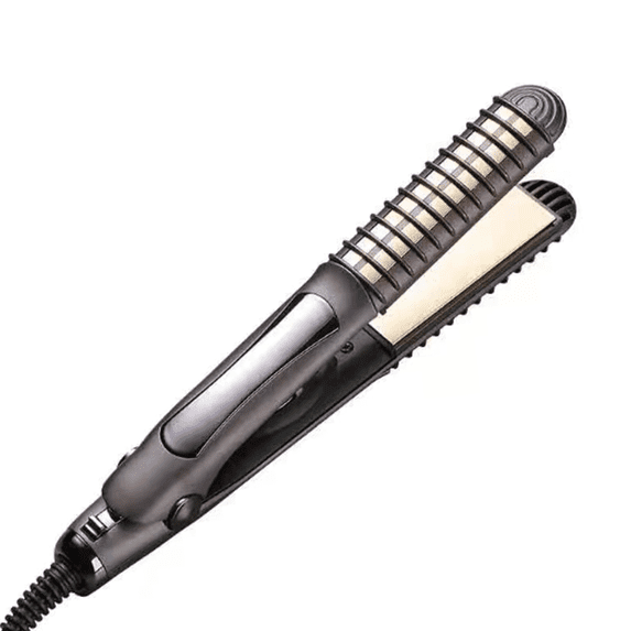 FACEGA Curling Iron 2 in 1 Straightening & Curling Wand Flat Iron with Anti-Static Technology Twisted Hair Curler with Digital LCD Display Grey