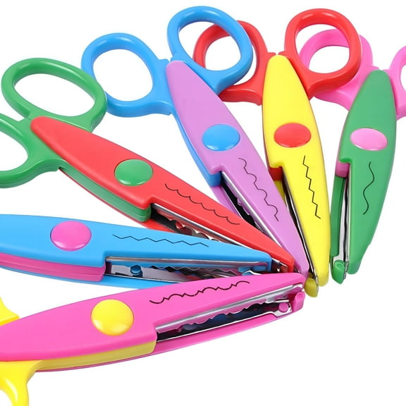 FACEGA Decorative Edge Craft Scissors,6 Pack,Zig Zag Scissors,Scrapbooking Scissors,Fancy Scissors,Pattern Design Scissors