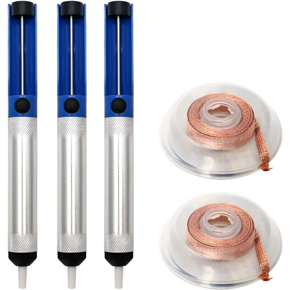 BANIRO Desoldering Solder Wick,3 Desoldering & 2 Braid 2.5mmx1.5m Blue for Soldering
