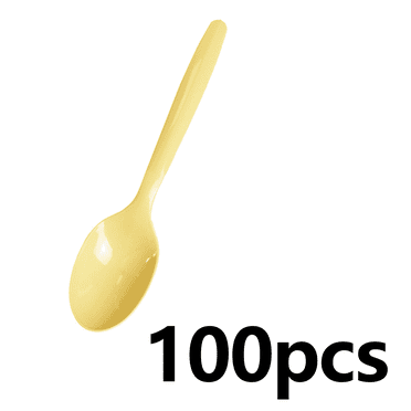 FACEGA Disposable Spoons,Plastic Spoons,Disposable Cutlery,Yellow