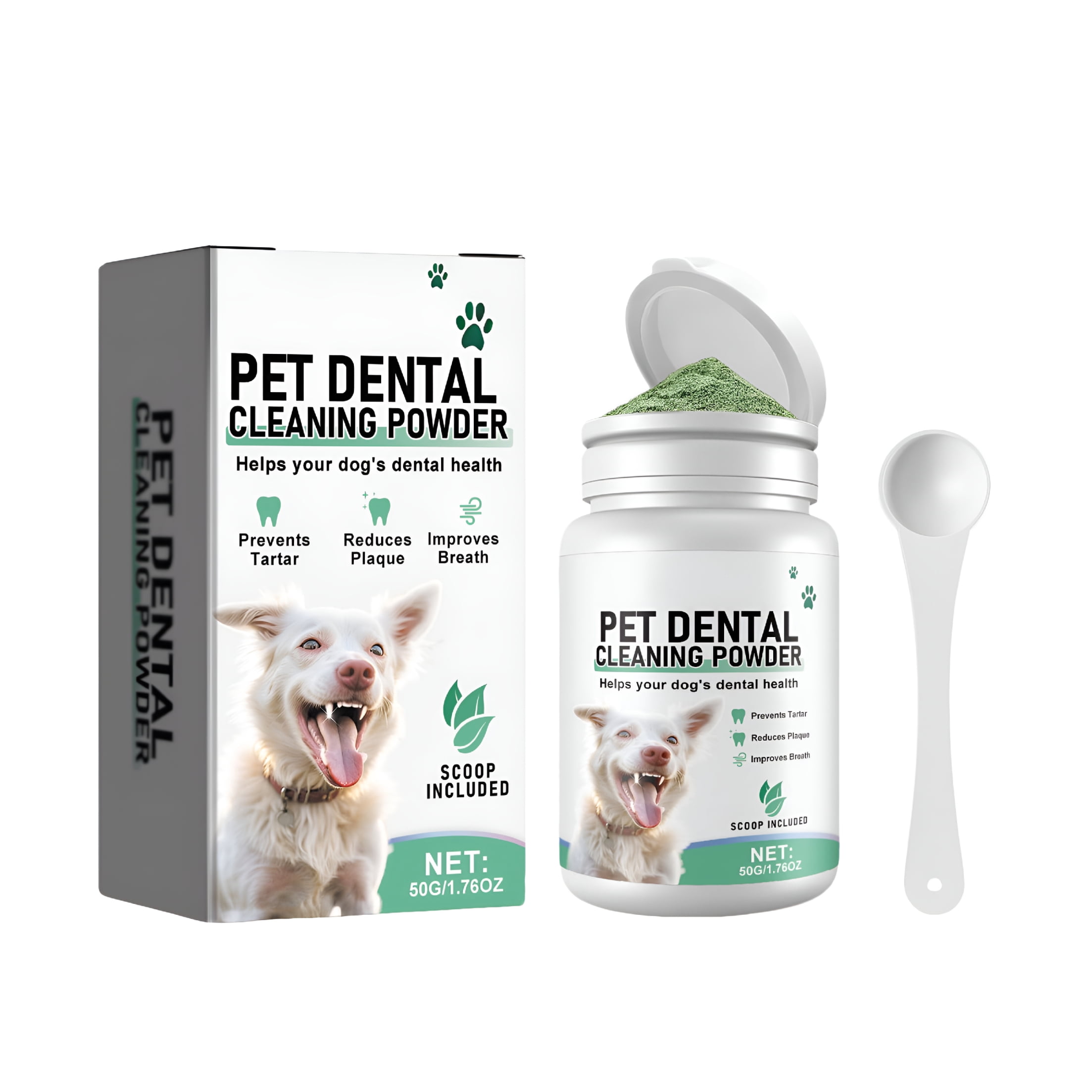 FACEGA Dog Teeth Cleaning Powder, Daily Food Additive for Oral Health ...