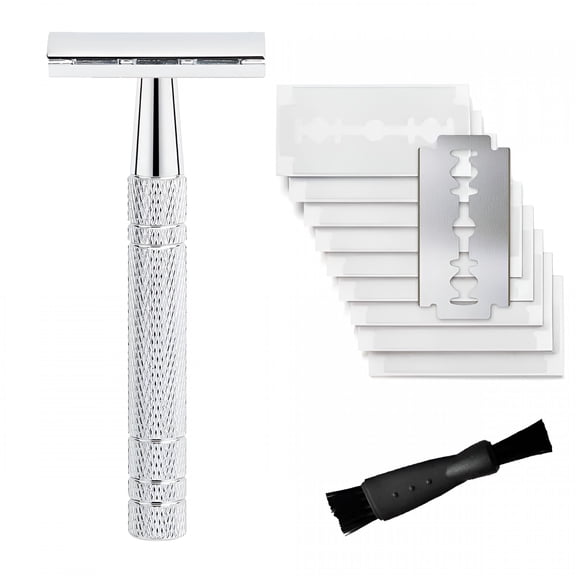 FACEGA Double Edge Safety Razor for Women,with 10 pcs Safety Razor Blades Single Blade Razor Reusable Travel Essentials Women Razor