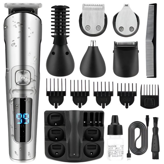 FACEGA Electric Beard Trimmer for Men,Multi-Functional Intelligent Design Beard Trimmer for Men Professional,Combines Shaving,Hair Cutting,and Hair Removal Beard Grooming Kit for Men,Black