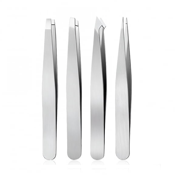 FACEGA Eyebrow Tweezers Set 4 Piece Stainless Steel Hair Plucker For Women Multi-Purpose