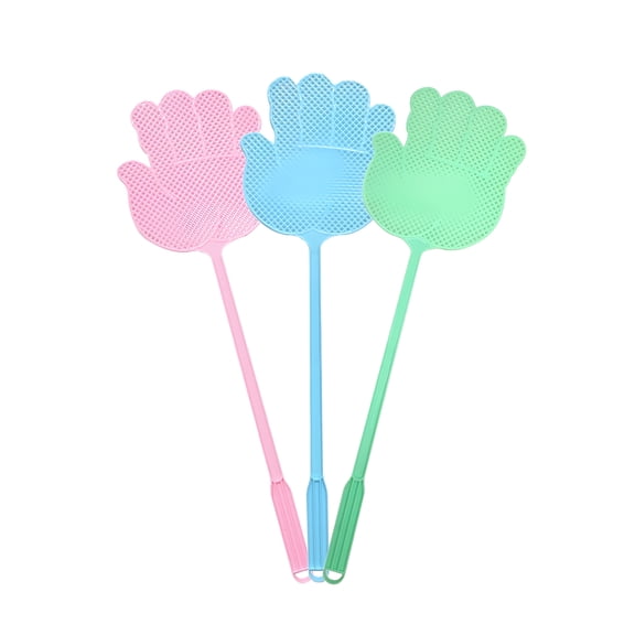 FACEGA Fly Swatter,3-Pack Plastic Fly Swatters Heavy Duty,Funny Hand Shaped Fly Swatters,Jumbo Long Handle Fly Swat Shatter Bulk,Large Bug Swatter That Work for Indoor and Outdoor