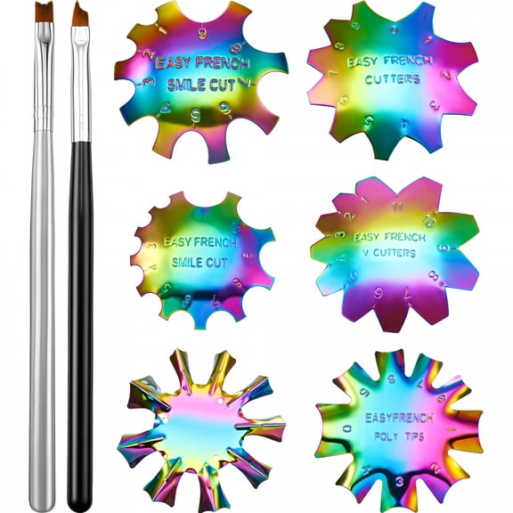 FACEGA French Tip Manicure Tool French Nail Trimmer Nail Guides French Nail Cutter Stainless Steel