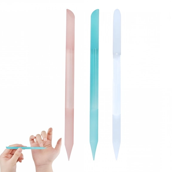 FACEGA Glass Cuticle Pusher Set Cuticle Remover Glass Nail File Dual Ended Manicure Pedicure Tools for Nails and Cuticles Care