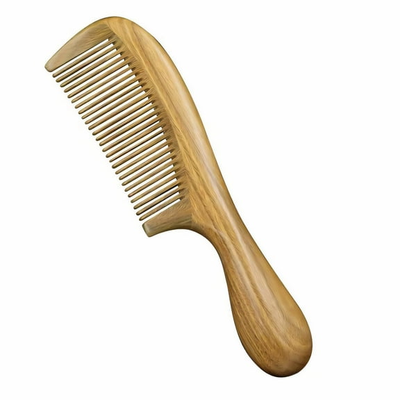 FACEGA Hair Brush Hygienic Scalp Massager Handmade Wooden Multifunctional Hair Brush,Round Handle