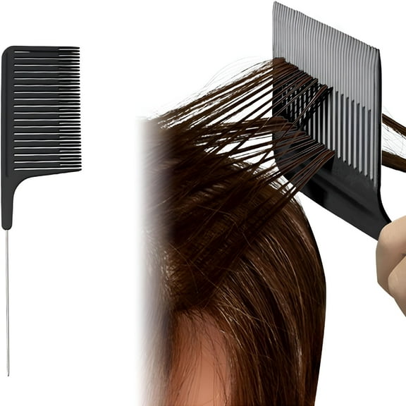 BPPEG Hair Highlight Comb Professional Stylist with Stainless Steel Rat Tail Ergonomic