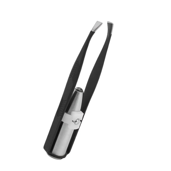 FACEGA LED Light Eyebrow Tweezers with Illumination for Precision Hair Removal, Stainless Steel Tool, Portable Design for Travel