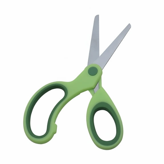 FACEGA Left Handed Scissors with Safety Cap, Blunt Tip Stainless Steel Crafting Shears for Paper, Foam, Scrapbooking, Ergonomic Handle Arts and Crafts Cutting Tool for Home and Classroom