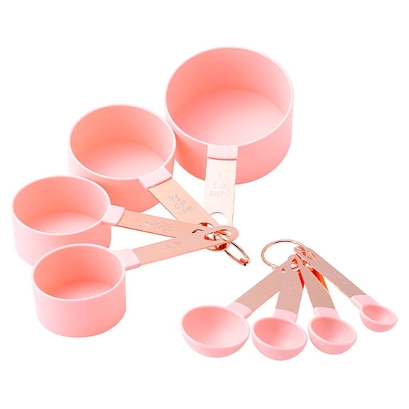 ACDANC Stainless Steel Measuring Cups & Spoons Set,Corrosion-Resistant Pink Kitchen Utensils