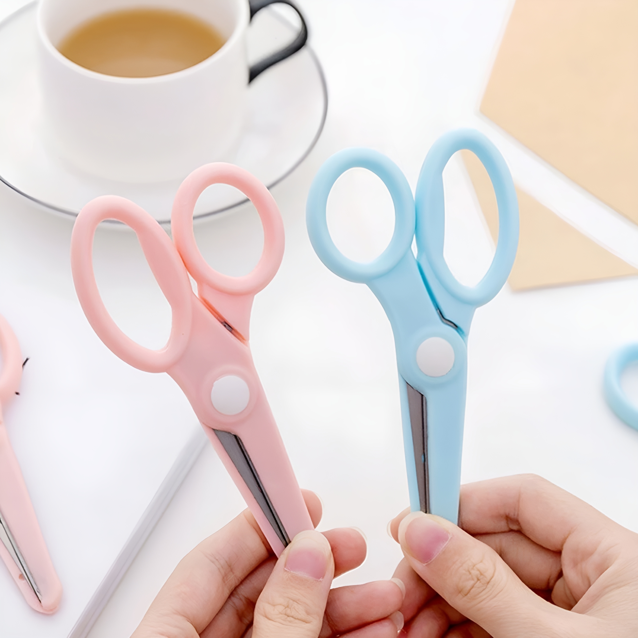 FACEGA Medium Scissors Small Safe Craft Cutting Tool Rounded Tip ...