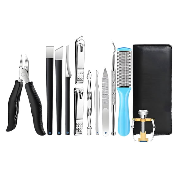FACEGA Mens Grooming Kit Heavy Duty Nail Clippers Mens Gift Set Professional Toenail Clippers Nail Care Kit for Women Black Style 4