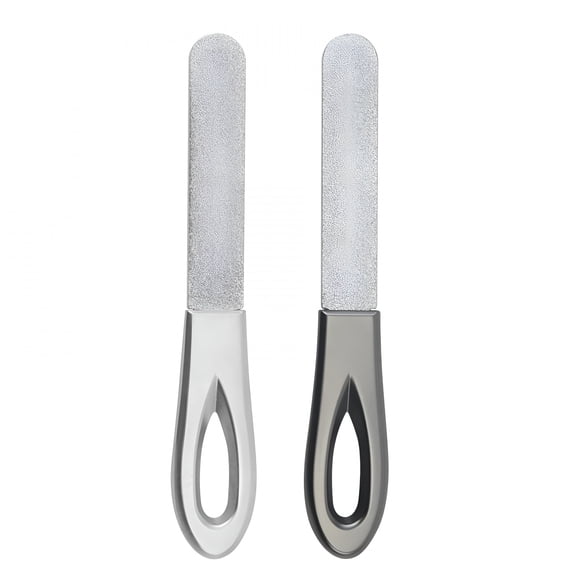 FACEGA Metal Nail File for Natural Nails, Easy to Polish for Men and Women, Salon, Home, Travel (2pcs - Silver + Dark Gray)