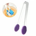 thumbnail image 1 of FACEGA Metal Tongs,Silicone Chuck Stainless Steel Serving Tongs,U-Shaped Handle 5" Grill Tongs,For Pick Up, Sugar Cubes, Milk Balls,Purple, 1 of 7