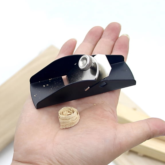 FACEGA Mini Trimming Plane, 3.35 Inch Block Plane with Adjustable Blade, Alloy Steel Woodworking Tool for Deburring, Polishing, and Model Making, Includes Spare Blade