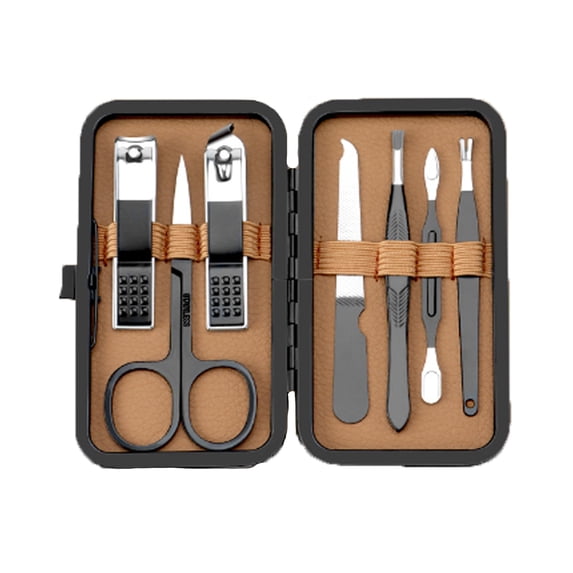 FACEGA Nail Clippers,7-in-1 Nano Technology Offset Blades Nail Clipper Set with Heat-Treated Edges,Nail File,and Leather Storage Case