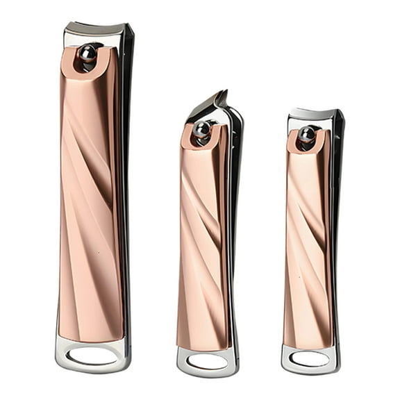 FACEGA Nail Clippers for Women,Stainless Steel Fingernail Clipper,Offset Blade File and Cut in One Handle Toenail Clippers,Pink