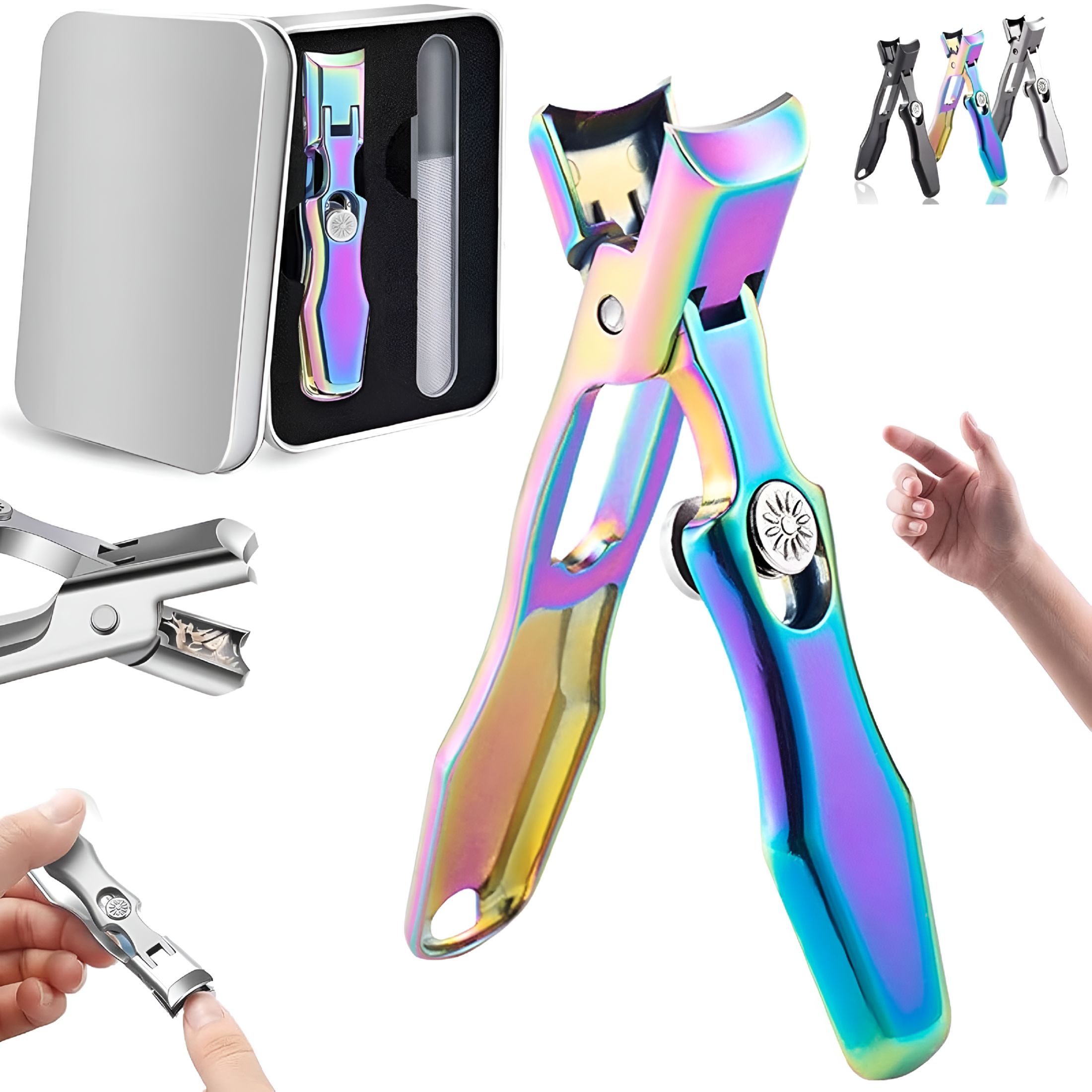 FACEGA Nail Clippers with Catcher File, Nail Clippers for Thick ...